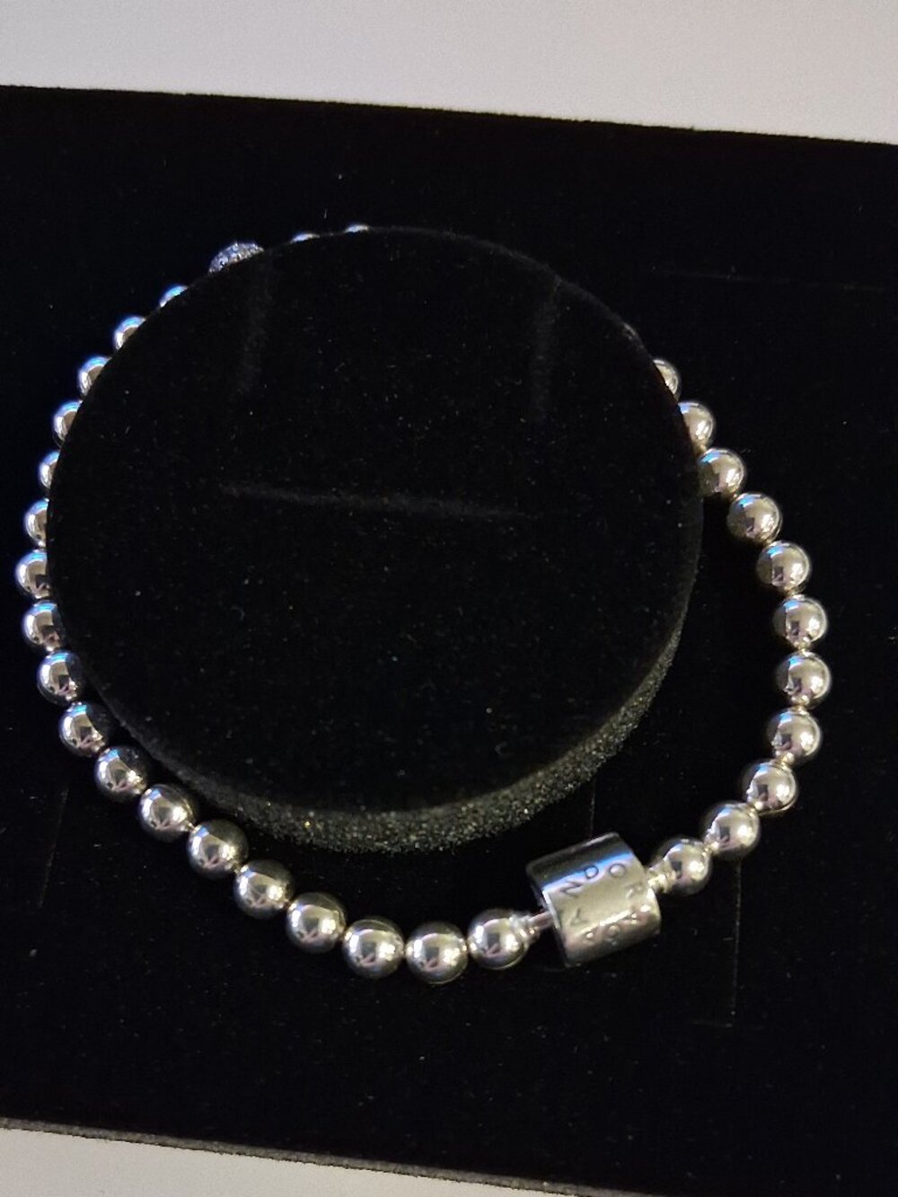 Pandora Beaded Sterling Silver Bracelet with Clear Cubic Zirconia - Picture 5 of 6